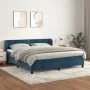 Box spring bed with dark blue velvet mattress 180x200 cm by , Beds and slatted bases - Ref: Foro24-3127449, Price: 544,29 €, ...