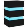 Mesita de noche luz LED madera de ingeniería negra 45x35x67 cm de vidaXL, Mesitas de noche - Ref: Foro24-326841, Precio: 106,...