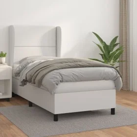 Boxspringbett mit weißer Kunstledermatratze 90x190 cm von , Betten und Lattenroste - Ref: Foro24-3128950, Preis: 356,21 €, Ra...