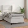 Box spring bed with white synthetic leather mattress 90x190 cm by , Beds and slatted bases - Ref: Foro24-3128944, Price: 374,...