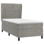 Cama box spring con colchón terciopelo gris claro 90x190 cm de , Camas y somieres - Ref: Foro24-3129123, Precio: 315,50 €, De...