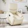 Sillón reclinable elevable eléctrico de cuero sintético crema en Sillones | Comprar online en Foru.es