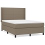 Cama box spring con colchón tela gris taupe 140x190 cm de , Camas y somieres - Ref: Foro24-3131269, Precio: 510,34 €, Descuen...
