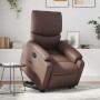 Sillón reclinable elevable eléctrico de cuero sintético marrón en Sillones | Comprar online en Foru.es