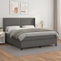 Cama box spring con colchón cuero sintético gris 180x200 cm de , Camas y somieres - Ref: Foro24-3132457, Precio: 619,17 €, De...