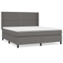 Cama box spring con colchón cuero sintético gris 180x200 cm de , Camas y somieres - Ref: Foro24-3132457, Precio: 619,17 €, De...