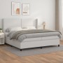 Cama box spring con colchón cuero sintético blanco 200x200 cm de , Camas y somieres - Ref: Foro24-3132460, Precio: 708,35 €, ...