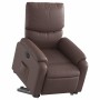 Sillón reclinable elevable eléctrico de cuero sintético marrón en Sillones | Comprar online en Foru.es