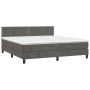 Cama box spring colchón y LED terciopelo gris oscuro 180x200 cm de , Camas y somieres - Ref: Foro24-3134358, Precio: 511,07 €...