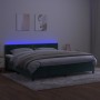 Cama box spring colchón y LED terciopelo verde oscuro 200x200cm de , Camas y somieres - Ref: Foro24-3134366, Precio: 601,55 €...