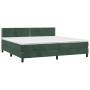 Cama box spring colchón y LED terciopelo verde oscuro 200x200cm de , Camas y somieres - Ref: Foro24-3134366, Precio: 601,55 €...