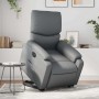 Sillón reclinable elevable eléctrico de cuero sintético gris en Sillones | Comprar online en Foru.es