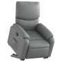 Sillón reclinable elevable eléctrico de cuero sintético gris en Sillones | Comprar online en Foru.es