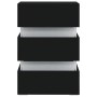 Mesita de noche luz LED madera de ingeniería negra 45x35x67 cm de vidaXL, Mesitas de noche - Ref: Foro24-326841, Precio: 106,...