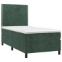 Cama box spring colchón y LED terciopelo verde oscuro 90x200 cm de , Camas y somieres - Ref: Foro24-3136044, Precio: 329,75 €...