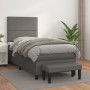 Cama box spring con colchón cuero sintético gris 90x190 cm de , Camas y somieres - Ref: Foro24-3137579, Precio: 355,69 €, Des...