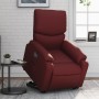 Sillón elevable eléctrico cuero artificial rojo tinto en Sillones | Comprar online en Foru.es