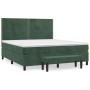 Cama box spring con colchón terciopelo verde oscuro 180x200 cm de , Camas y somieres - Ref: Foro24-3137800, Precio: 640,74 €,...