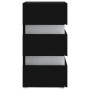 Mesita de noche luz LED madera de ingeniería negra 45x35x67 cm de vidaXL, Mesitas de noche - Ref: Foro24-326841, Precio: 106,...