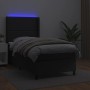 Cama box spring y colchón LED cuero sintético negro 90x200 cm de , Camas y somieres - Ref: Foro24-3139301, Precio: 337,89 €, ...
