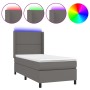 Cama box spring y colchón LED cuero sintético gris 90x190 cm de , Camas y somieres - Ref: Foro24-3139299, Precio: 341,06 €, D...