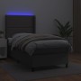 Cama box spring y colchón LED cuero sintético gris 90x190 cm de , Camas y somieres - Ref: Foro24-3139299, Precio: 341,06 €, D...