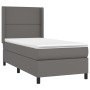 Cama box spring y colchón LED cuero sintético gris 90x190 cm de , Camas y somieres - Ref: Foro24-3139299, Precio: 341,06 €, D...