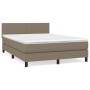 Cama box spring con colchón tela gris taupe 140x190 cm de , Camas y somieres - Ref: Foro24-3139893, Precio: 435,26 €, Descuen...