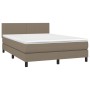 Cama box spring con colchón tela gris taupe 140x190 cm de , Camas y somieres - Ref: Foro24-3139893, Precio: 435,26 €, Descuen...