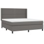 Cama box spring colchón y LED cuero sintético gris 180x200 cm de , Camas y somieres - Ref: Foro24-3139341, Precio: 627,70 €, ...