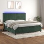 Cama box spring colchón y LED terciopelo verde oscuro 200x200cm de , Camas y somieres - Ref: Foro24-3136086, Precio: 686,78 €...