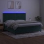 Cama box spring colchón y LED terciopelo verde oscuro 200x200cm de , Camas y somieres - Ref: Foro24-3136086, Precio: 686,78 €...