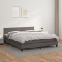 Cama box spring con colchón cuero sintético gris 160x200 cm de , Camas y somieres - Ref: Foro24-3141075, Precio: 498,11 €, De...
