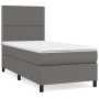 Cama box spring con colchón cuero sintético gris 80x200 cm de , Camas y somieres - Ref: Foro24-3142753, Precio: 308,79 €, Des...