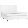 Cama box spring con colchón cuero sintético blanco 180x200 cm de , Camas y somieres - Ref: Foro24-3142798, Precio: 632,82 €, ...