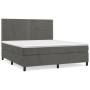 Cama box spring con colchón terciopelo gris oscuro 180x200 cm de , Camas y somieres - Ref: Foro24-3142978, Precio: 556,42 €, ...
