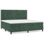 Cama box spring con colchón terciopelo verde oscuro 200x200 cm de , Camas y somieres - Ref: Foro24-3142986, Precio: 677,93 €,...