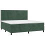 Cama box spring con colchón terciopelo verde oscuro 200x200 cm de , Camas y somieres - Ref: Foro24-3142986, Precio: 677,93 €,...