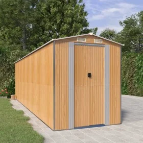 Cobertizo jardín acero galvanizado marrón claro 192x689x223 cm de , Cobertizos - Ref: Foro24-3147477, Precio: 816,62 €, Descu...