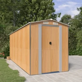 Cobertizo jardín acero galvanizado marrón claro 192x523x223 cm de , Cobertizos - Ref: Foro24-3147475, Precio: 671,57 €, Descu...