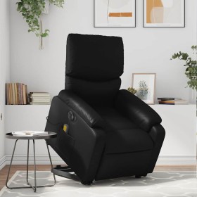 Sillón de masaje elevable eléctrico cuero sintético negro en Sillones | Comprar online en Foru.es