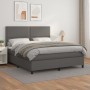 Cama box spring con colchón cuero sintético gris 180x200 cm de , Camas y somieres - Ref: Foro24-3142801, Precio: 612,49 €, De...