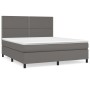 Cama box spring con colchón cuero sintético gris 180x200 cm de , Camas y somieres - Ref: Foro24-3142801, Precio: 612,49 €, De...
