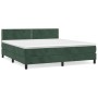 Cama box spring con colchón terciopelo verde oscuro 180x200 cm de , Camas y somieres - Ref: Foro24-3141260, Precio: 525,39 €,...