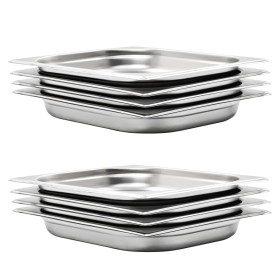 Bandejas Gastronorm 8 unidades GN 1/2 40 mm acero inoxidable de , Cubetas para mesas de vapor - Ref: Foro24-50886, Precio: 39...