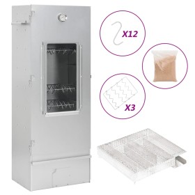 Horno ahumador de BBQ con generador humo frío acero galvanizado de , Barbacoas - Ref: Foro24-3200762, Precio: 189,84 €, Descu...