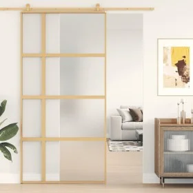 Puerta corredera dorada de vidrio ESG esmerilado y aluminio by , Doors for the home - Ref: Foro24-155195, Price: 188,93 €, Di...