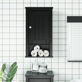 Mueble de pared baño BERG madera maciza pino negro 40x27x71,5cm de , Muebles de baño - Ref: Foro24-358549, Precio: 78,03 €, D...