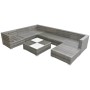 Set de muebles de jardín 8 pzas y cojines ratán sintético gris de vidaXL, Conjuntos de jardín - Ref: Foro24-42746, Precio: 95...