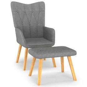 Sillón de relax con taburete tela gris oscuro de , Sillones - Ref: Foro24-327535, Precio: 106,98 €, Descuento: %